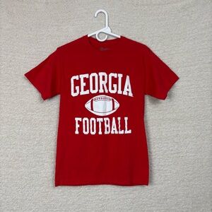 Champion Shirt Mens Small Red School Georgia Football Short Sleeve Crew Neck Tee